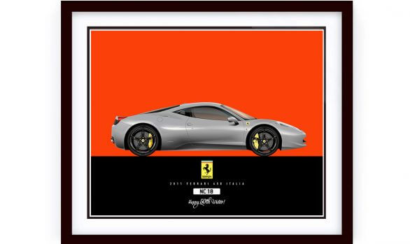 Ferrari_458 Italia Illustration framed